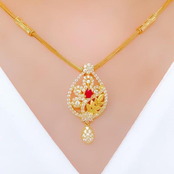 Palatial Floral CZ Necklace