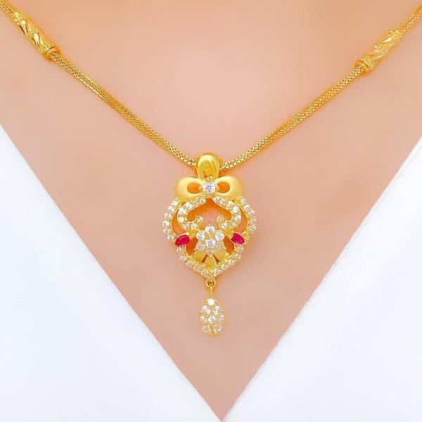 Classy Smooth Finish CZ Necklace