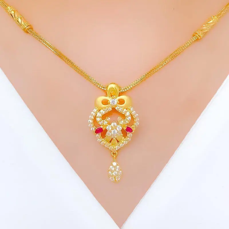 Classy Smooth Finish CZ Necklace