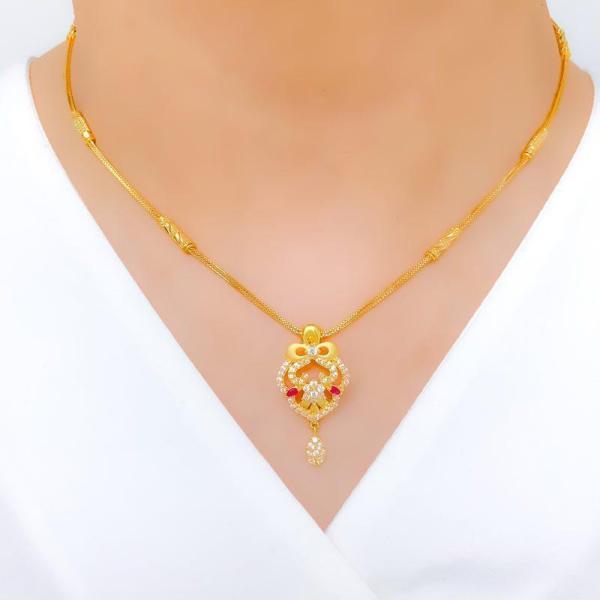 Classy Smooth Finish CZ Necklace