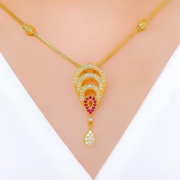 Elevated Pear Drop CZ Necklace