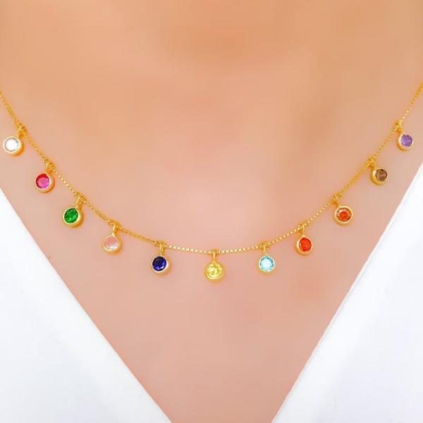 Vibrant Round CZ Charm Necklace