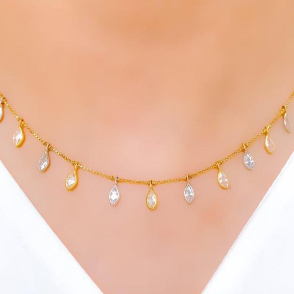 Ritzy TwoTone Marquise Drop Necklace