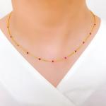 Dainty Pink Dotted CZ Necklace