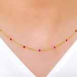 Dainty Pink Dotted CZ Necklace