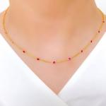 Dainty Pink Dotted CZ Necklace