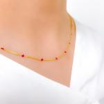 Dainty Pink Dotted CZ Necklace