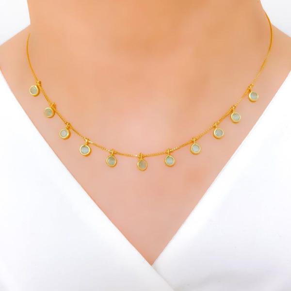 Fancy Sage Green CZ Necklace