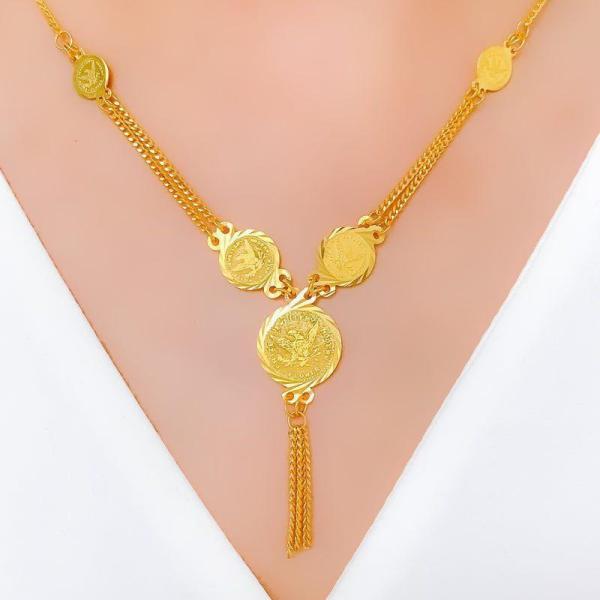 Classic Dangling Coin Necklace Set