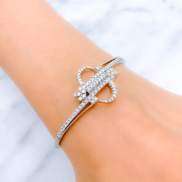 Hoop Design Diamond Bangle Bracelet