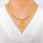 Glistening Chequered Motif Necklace Set