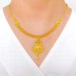 Glistening Chequered Motif Necklace Set