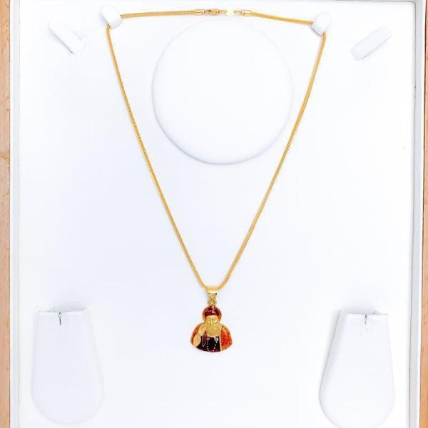 Red + Gold Meenakari Guru Nanak Ji Pendant