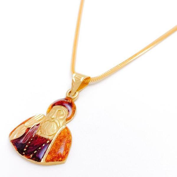 Red + Gold Meenakari Guru Nanak Ji Pendant