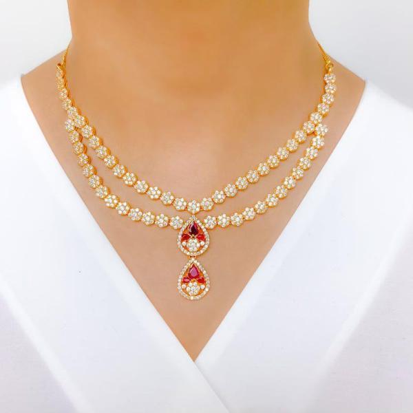 Exclusive Dual Tear Trop Necklace Set