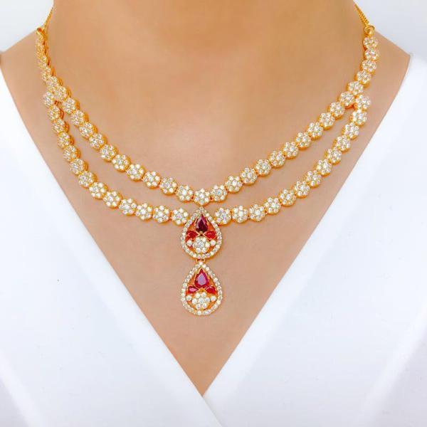 Exclusive Dual Tear Trop Necklace Set