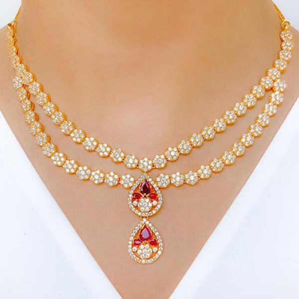 Exclusive Dual Tear Trop Necklace Set