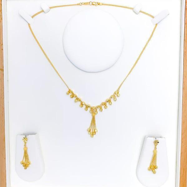 Dainty Cubed Orb Necklace Set