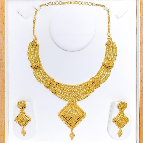 Noble Ornate Beaded Gold Set