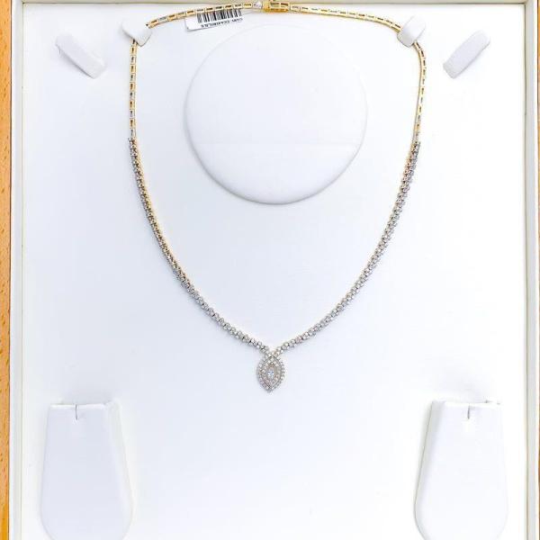 Sophisticated Marquise Drop Diamond Necklace