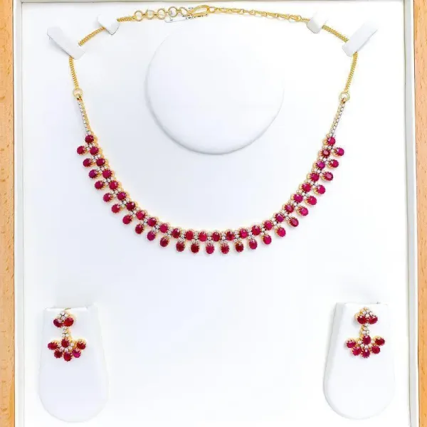 Ruby and Diamond Necklace Set