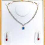 Ruby and Emerald Diamond Necklace Set