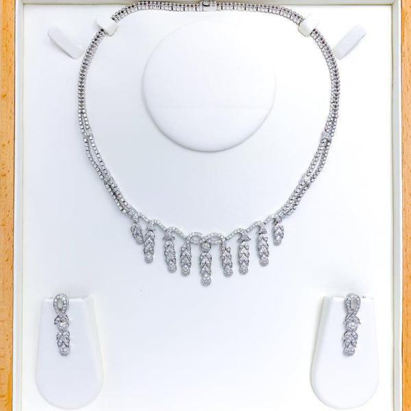 Chic Vine Drop Diamond Necklace Set