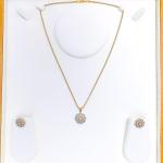 Sparkling Flower Diamond Pendant Set