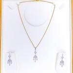 Timeless Hanging Leaf Diamond Pendant Set