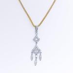 Timeless Hanging Leaf Diamond Pendant Set