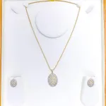 Unique Checquered Diamond Pendant Set
