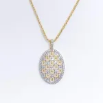 Unique Checquered Diamond Pendant Set