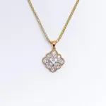 Bold Rose Gold Diamond Pendant Set