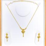 Refined VShaped Floral Necklace Set