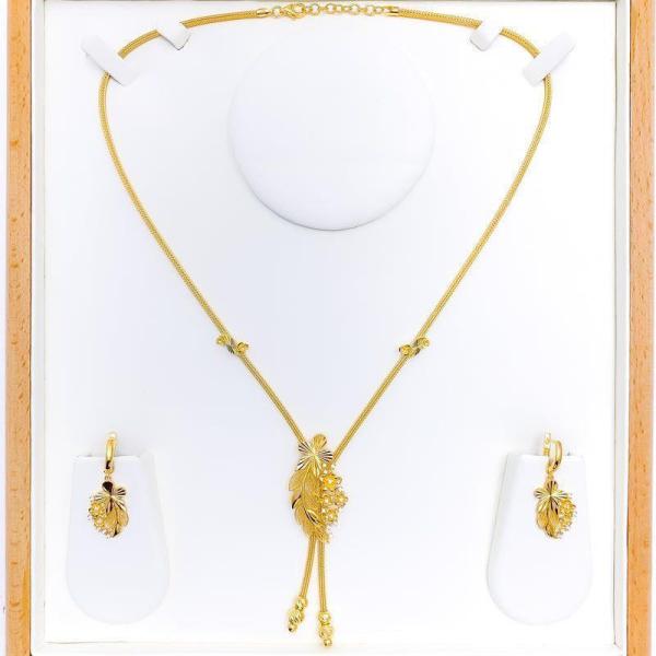 Dressy Dangling Leaf Necklace Set