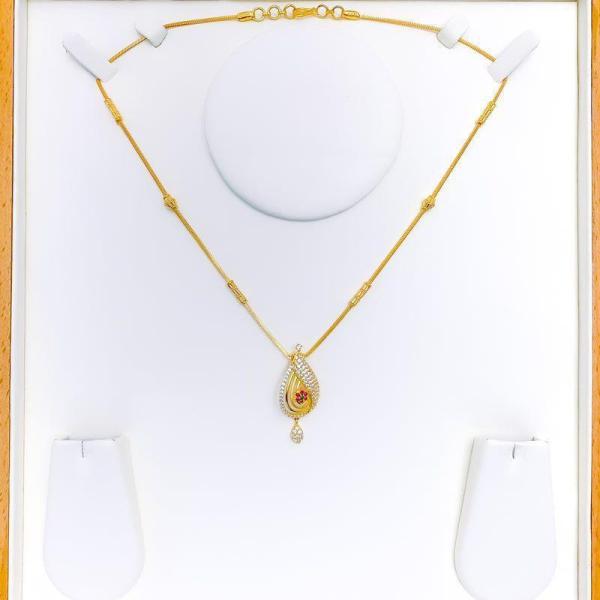 Classy Asymmetrical Hanging CZ Necklace