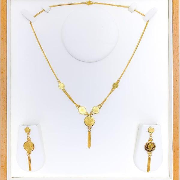 Classic Dangling Coin Necklace Set