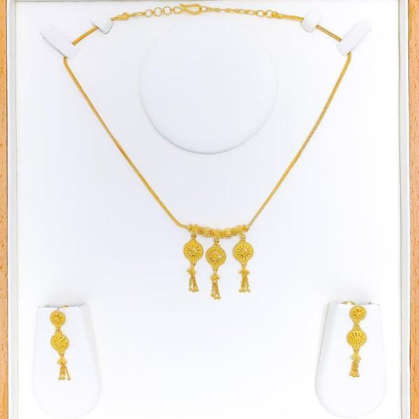 Unique Triple Drop Necklace Set