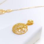 Palatial Round Floral Necklace Set