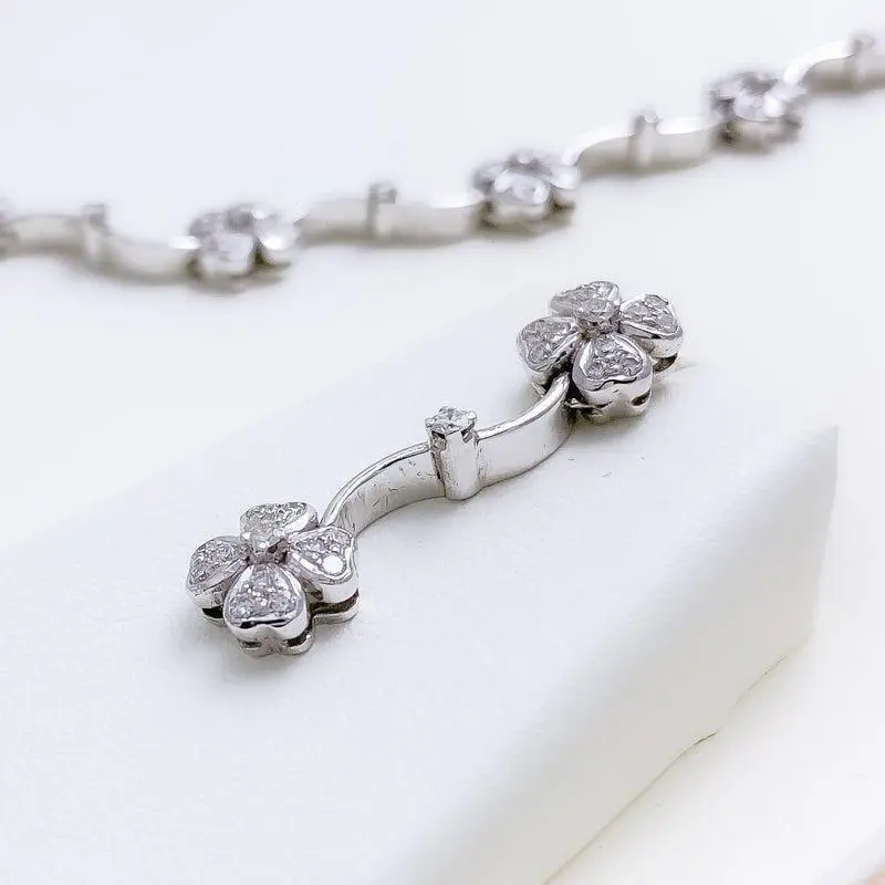 Unique Flower String Diamond Necklace Set