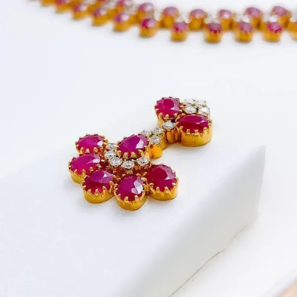 Ruby and Diamond Necklace Set
