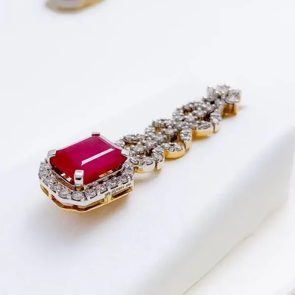 Ruby and Emerald Diamond Necklace Set