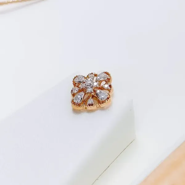 Bold Rose Gold Diamond Pendant Set