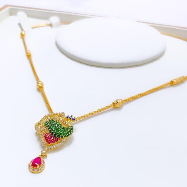 Magnificent Royal CZ Peacock Necklace