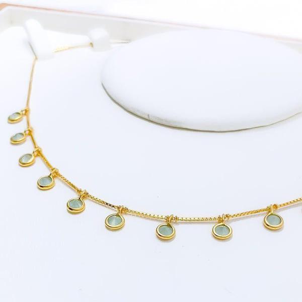 Fancy Sage Green CZ Necklace