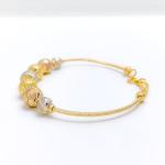 Elegant Floral Accented Bangle Bracelet