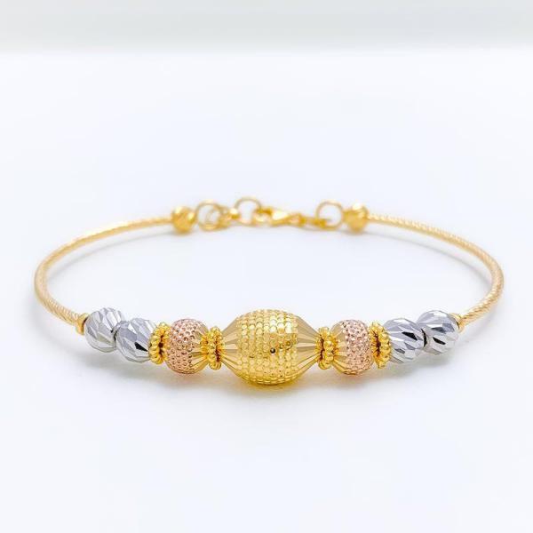 Fancy Elevated Orb Wire Bracelet