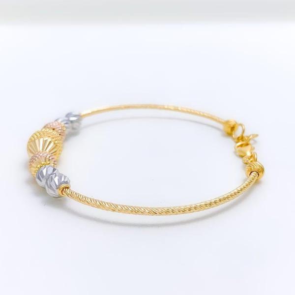 Fancy Elevated Orb Wire Bracelet