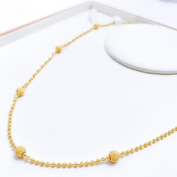 Dainty Beaded Orb Chain 20"