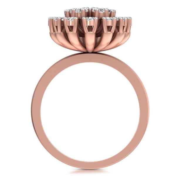 Diamond Engagement Ring Leaf Shape in Rose Gold